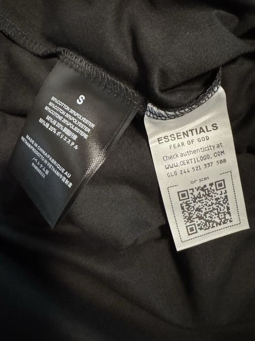 Fear of God "Essentials" Black T-shirt