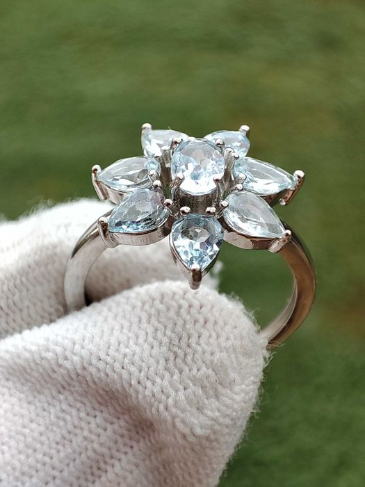 925 Inel argint cu topaz masura 17