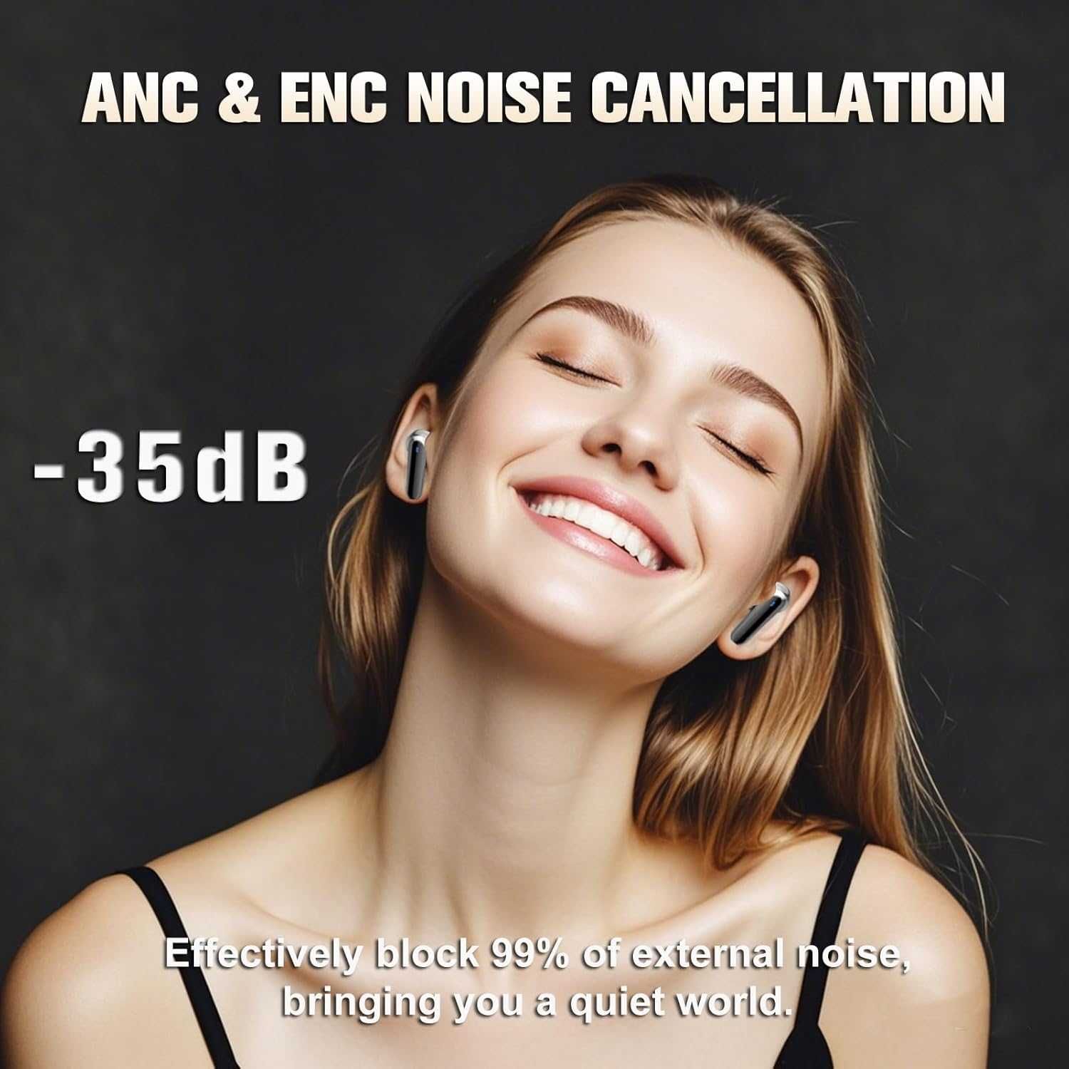 Слушалки с активно шумопотискане безжични Bluetooth ANC сензорен екран