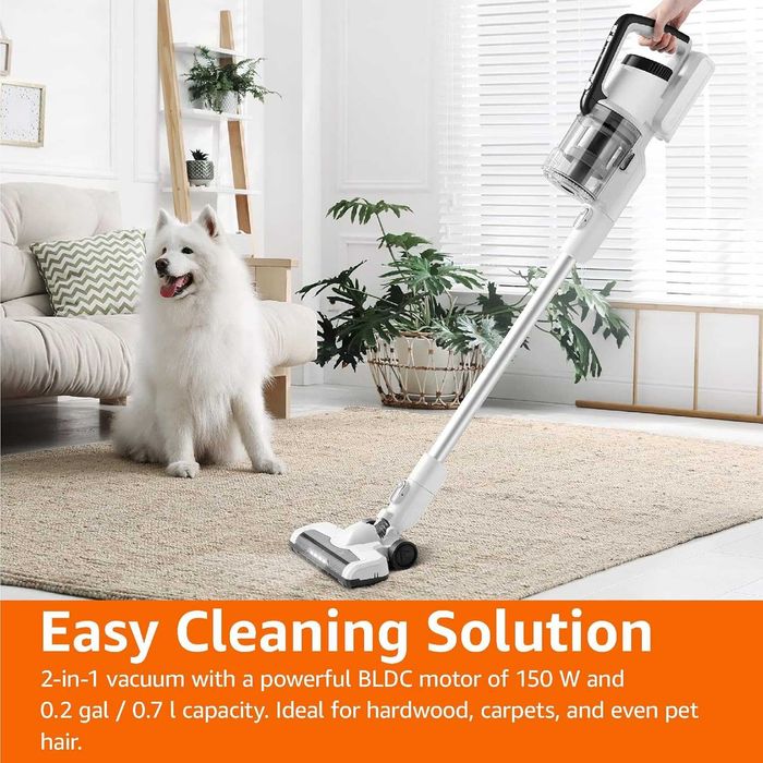 Вертикална прахосмукачка Amazon Basics 2 in 1 Cordless, 0,7л, 150W