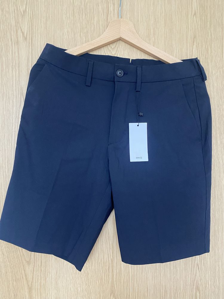 Mango slim fit мъжки официални сини къси панталони