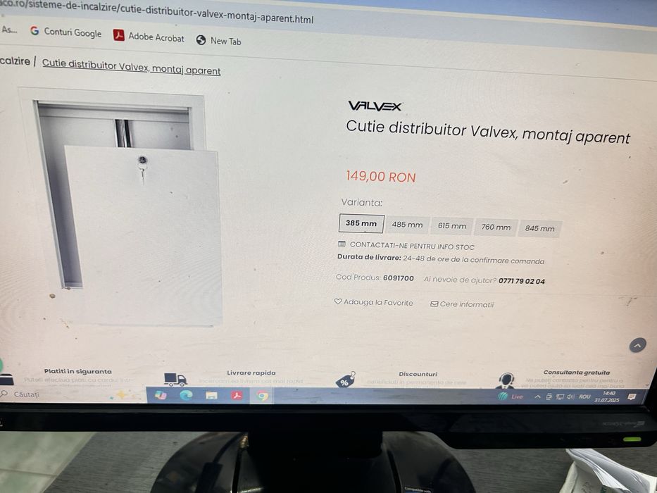Cutie distribuitor valvex