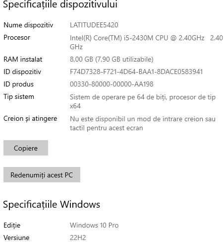 Dell Latitude E5420 SSD 8GB RAM DVD-RW i5 licențe originale, impecabil