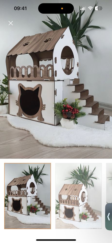 Двуетажна къща за котки