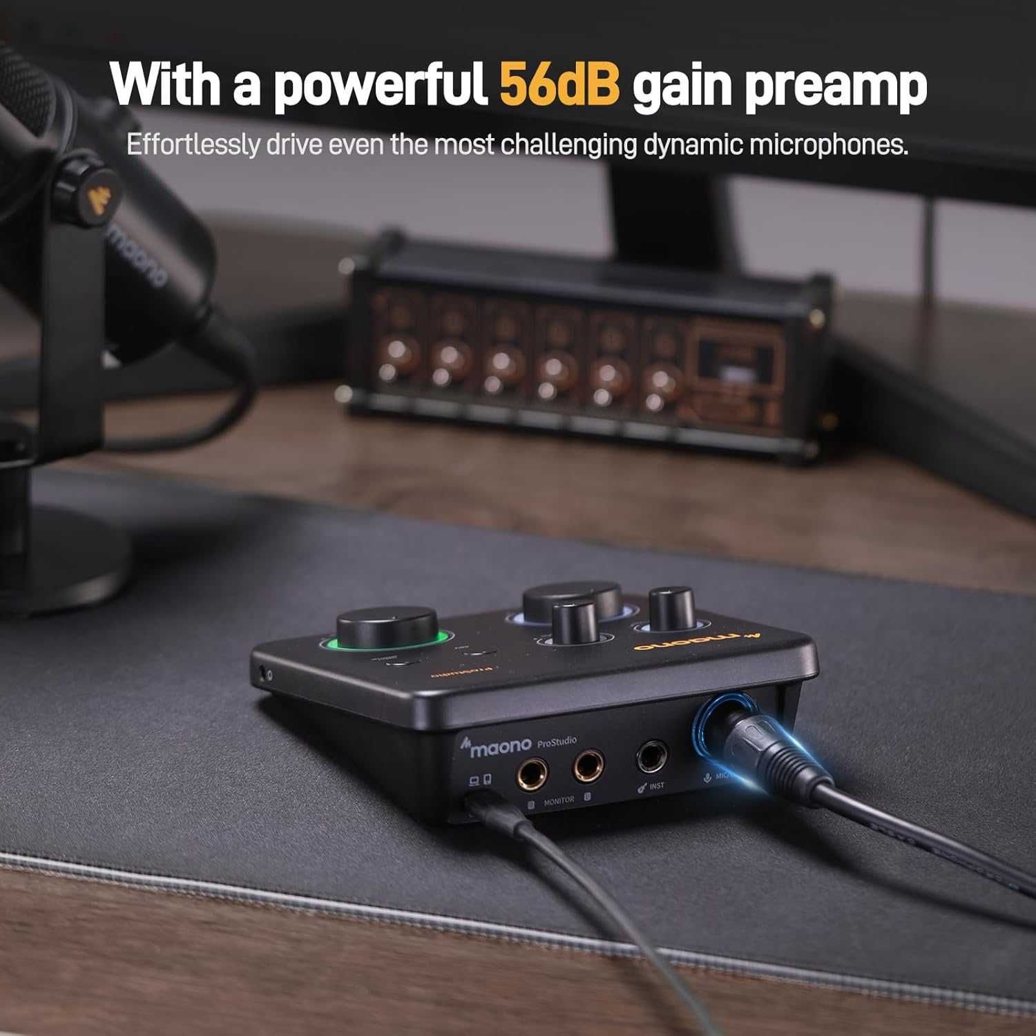 MAONO USB аудио интерфейс за компютър с XLR вход 24-bit/192kHz