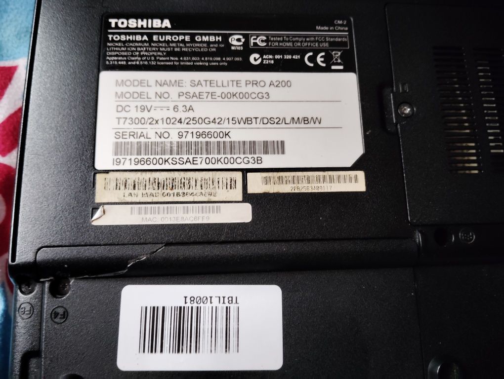 Leptop Toshiba pentru piese disp nou