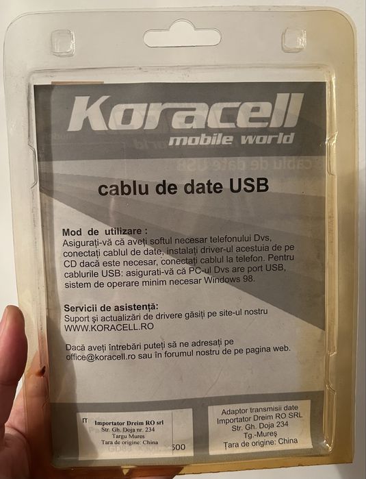 Cablu de date USB Koracell pentru Sony Ericsson K750 – Nou, sigilat