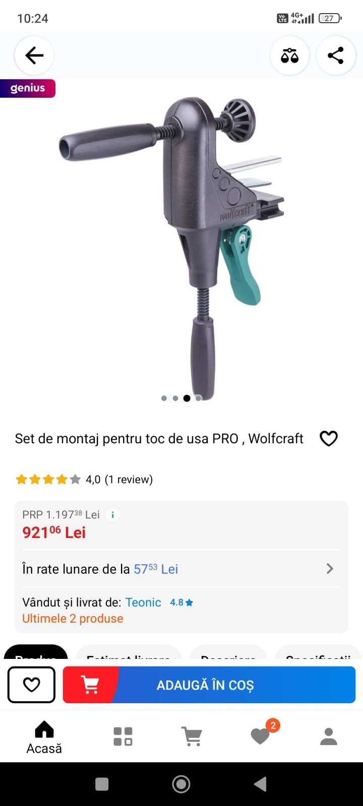Dispozitiv de montat uși cu tocuri