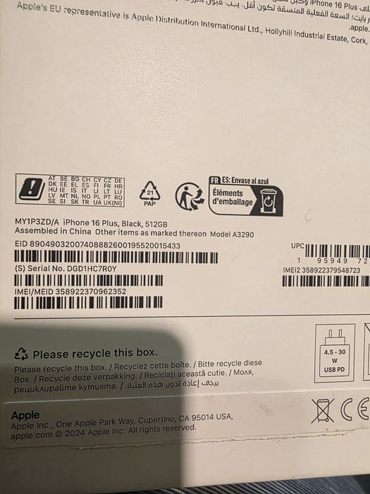 Iphone 16 plus 512GB