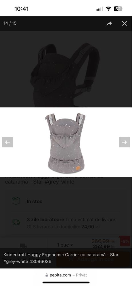 Vand marsupiu HUGGI  Baby Carrier