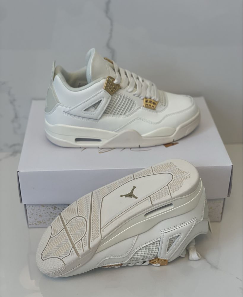 Air Jordan 4 Retro Metallic Gold White Pure Monney Oreo