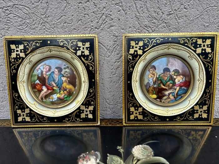 Rafinate tablouri-stil victorian-Murillo-portelan emailat-Spania