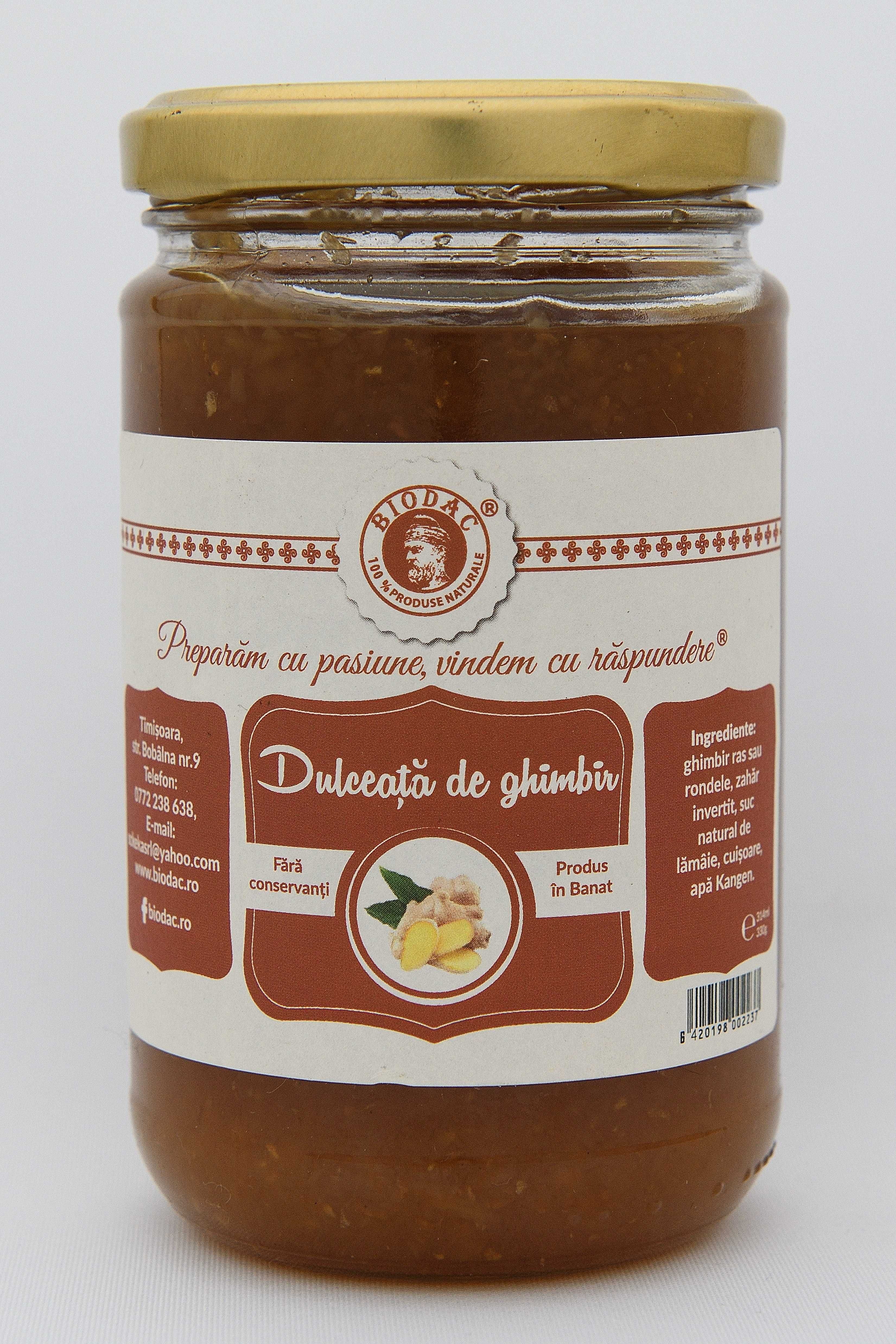 Dulceata de ghimbir preparata arhaic, 314ml/340gr