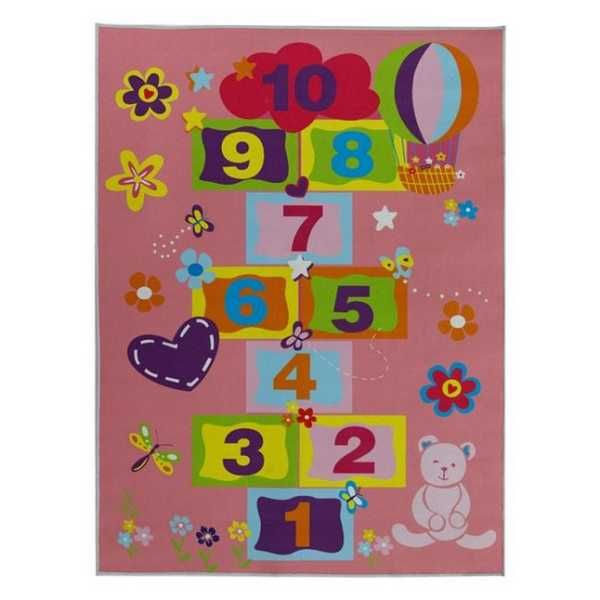 Декоративен правоъгълен килим Mercado Trade, За деца, Розов