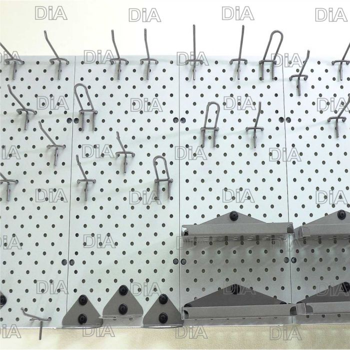 Teshilgan panel, перфопанель, do'konda ilgaklar uchun panel