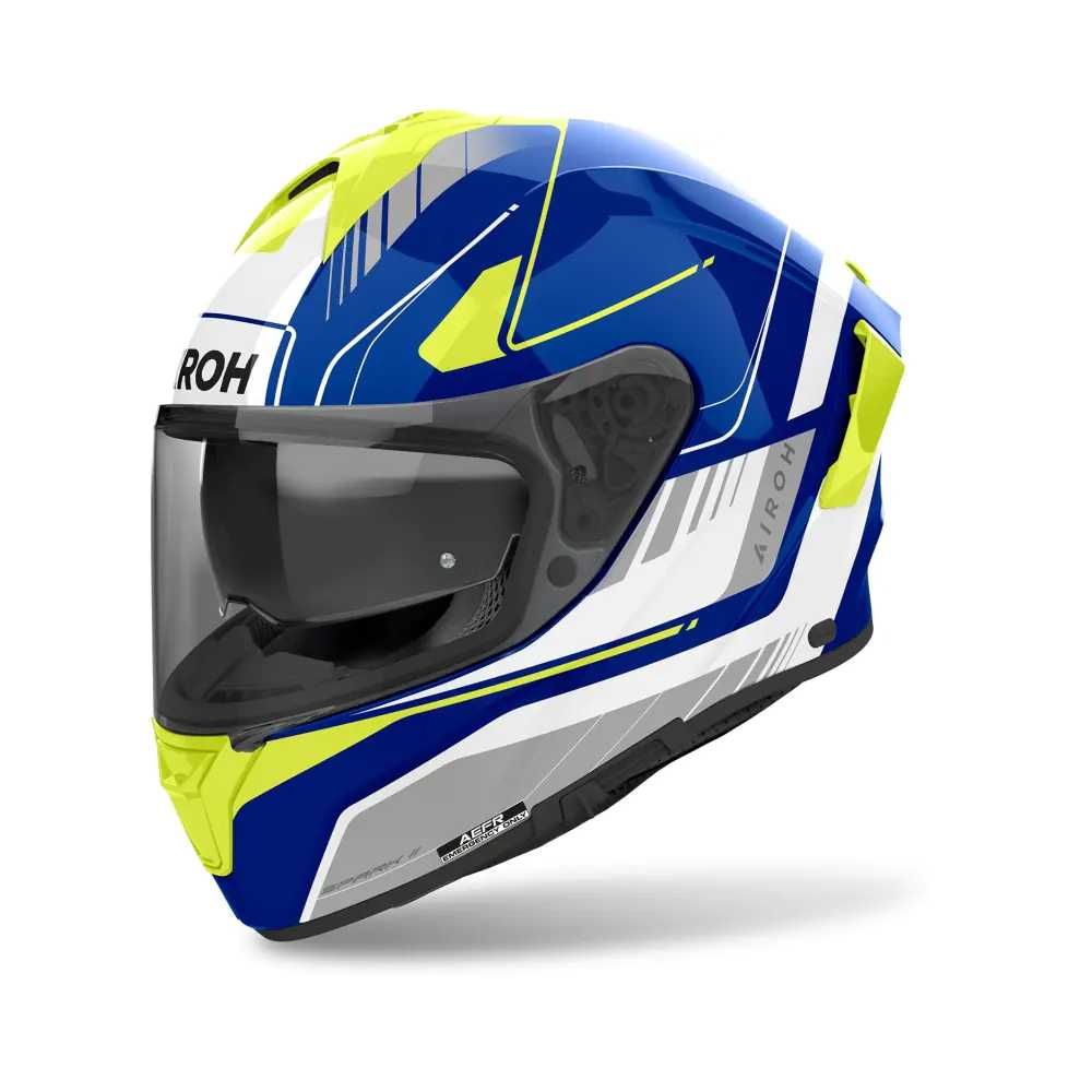 Каска AIROH Spark 2 Chrono Blue Yellow Gloss  с очила 22.06 дот лека