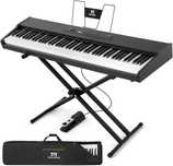 Pian digital Mustar 88 clape semi‑weighted, stativ, pedală & Bluetooth