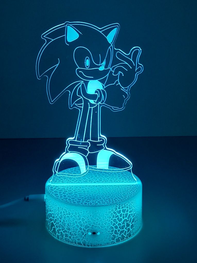 Jucărie Lampă de veghe Sonic led 3D