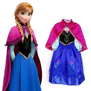 Рокля Костюм с Наметало На Принцеса Ана от Frozen + ПОДАРЪК Коронка