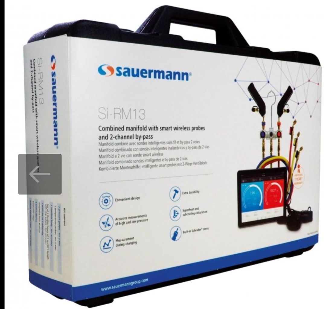 Безжични фреонови манометри термометри  комплект SAUERMANN Si-RM3