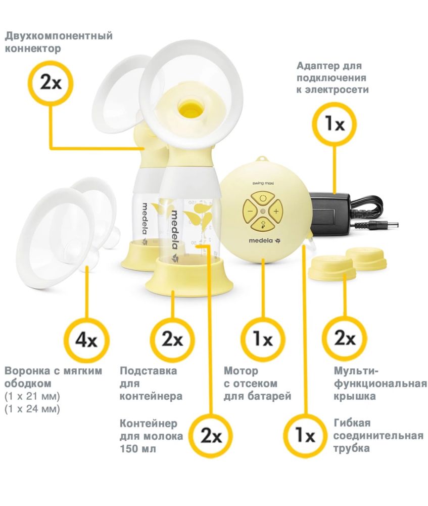 Электронный двухфазный двойной молокоотсос MEDELA Swing Maxi Flex