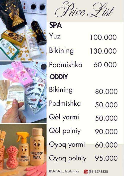 Депилатция айоллар учун  Чирчик