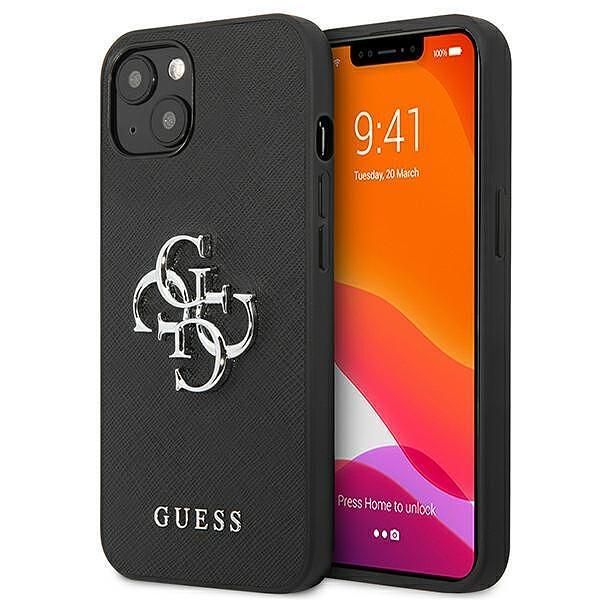 Guess hardcase saffiano 4g metal logo - дизайнерски кожен кейс за ipho