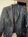 Blazer/Sacou elegant, negru, satin și catifea, mărimea 40