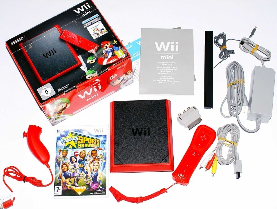 Nintendo Wii Mini видео игра пълен комплект Нинтендо мини + игра