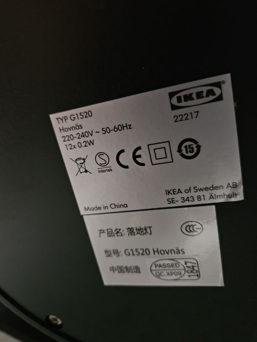 Lampa podea ikea hovnas inox