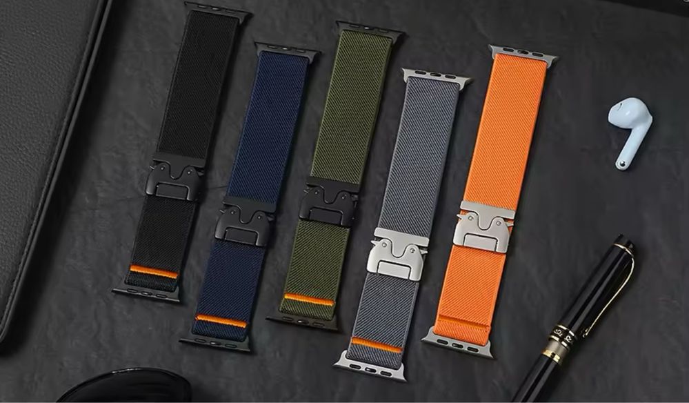 Curea Nylon Strap Compatibila Ceas Apple Watch Husa Folie Silicon