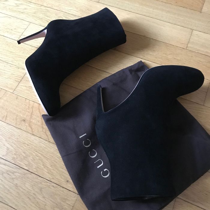 Ghete Gucci black suede, autentice, 40, noi