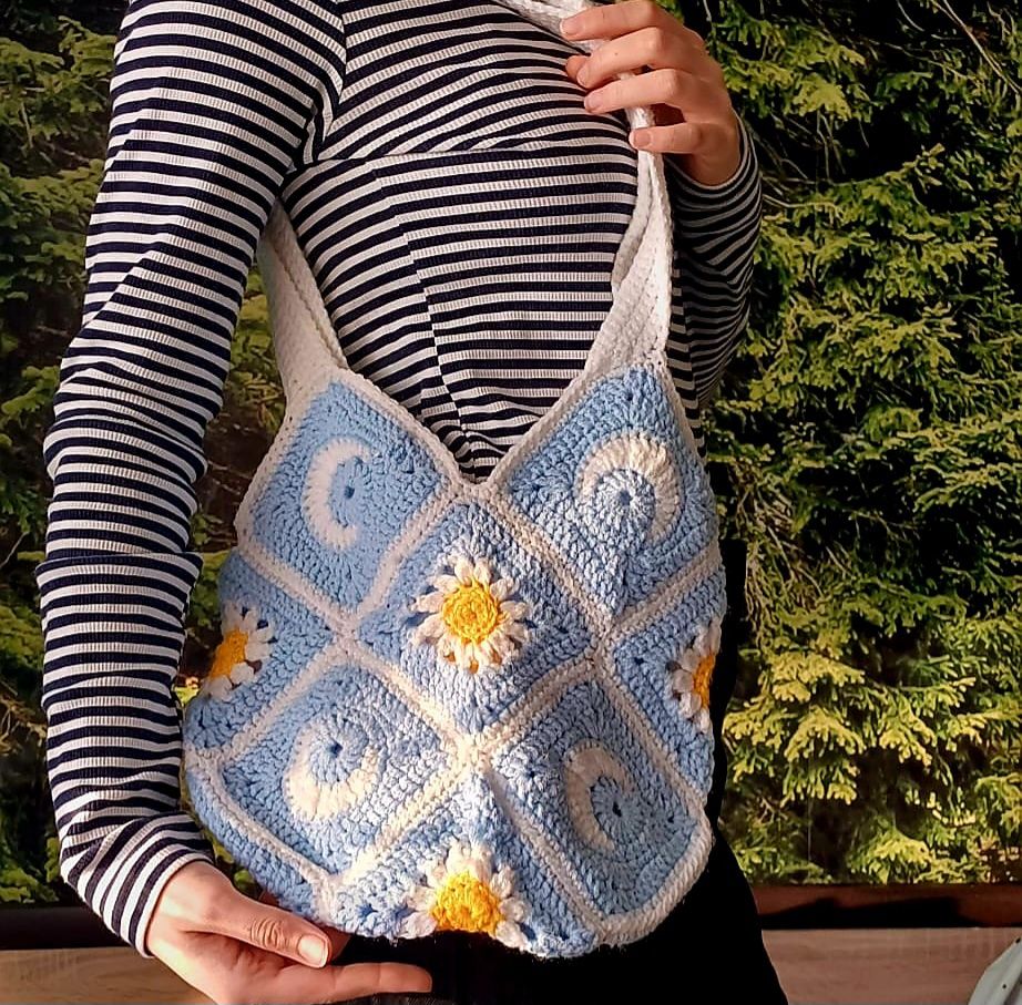 geanta tote bag, geanta de cumparaturi/ de plaja crosetata