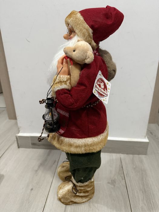 Decoratiune mos craciun rosu, nou cu ericheta. 60 cm