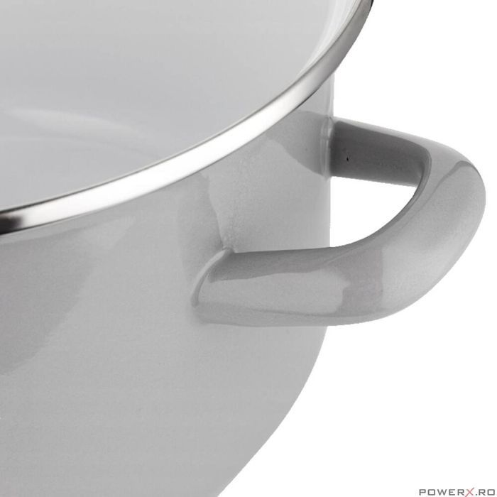 Oala cu capac, din otel, strat email, compatibila cu toate tipurile de