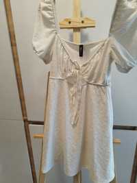Бяла рокля английска дантела H&M  XS