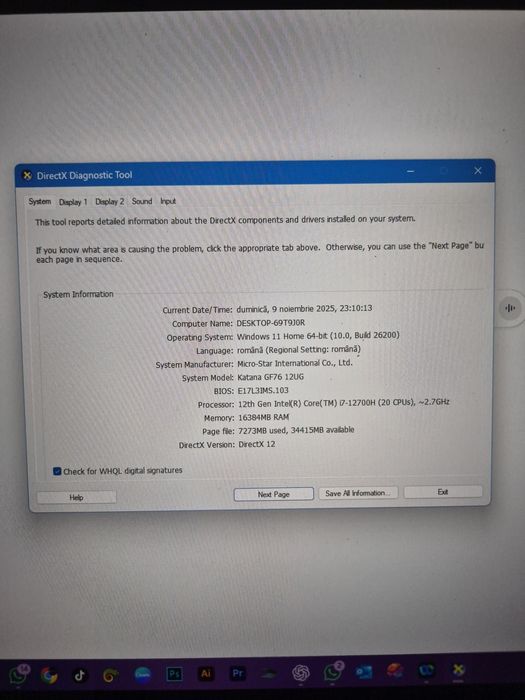 Laptop gaming MSi katana GF76 12UG i7 RTX 3070 schimb
Laptop Gaming MS