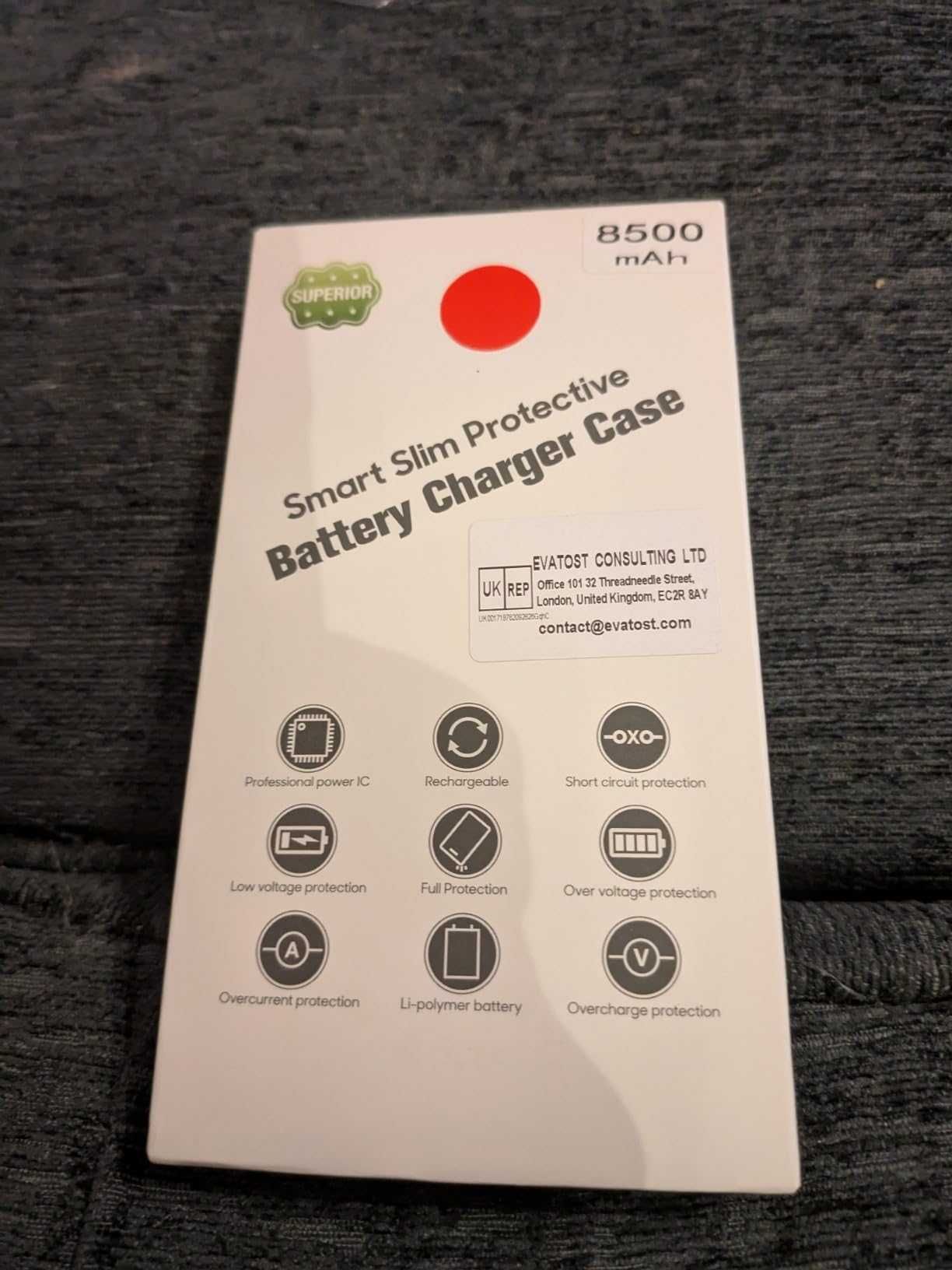 Калъф с батерия BOPPS за iPhone 16-6,1 инча, 15 W, 8500 mAh - червен