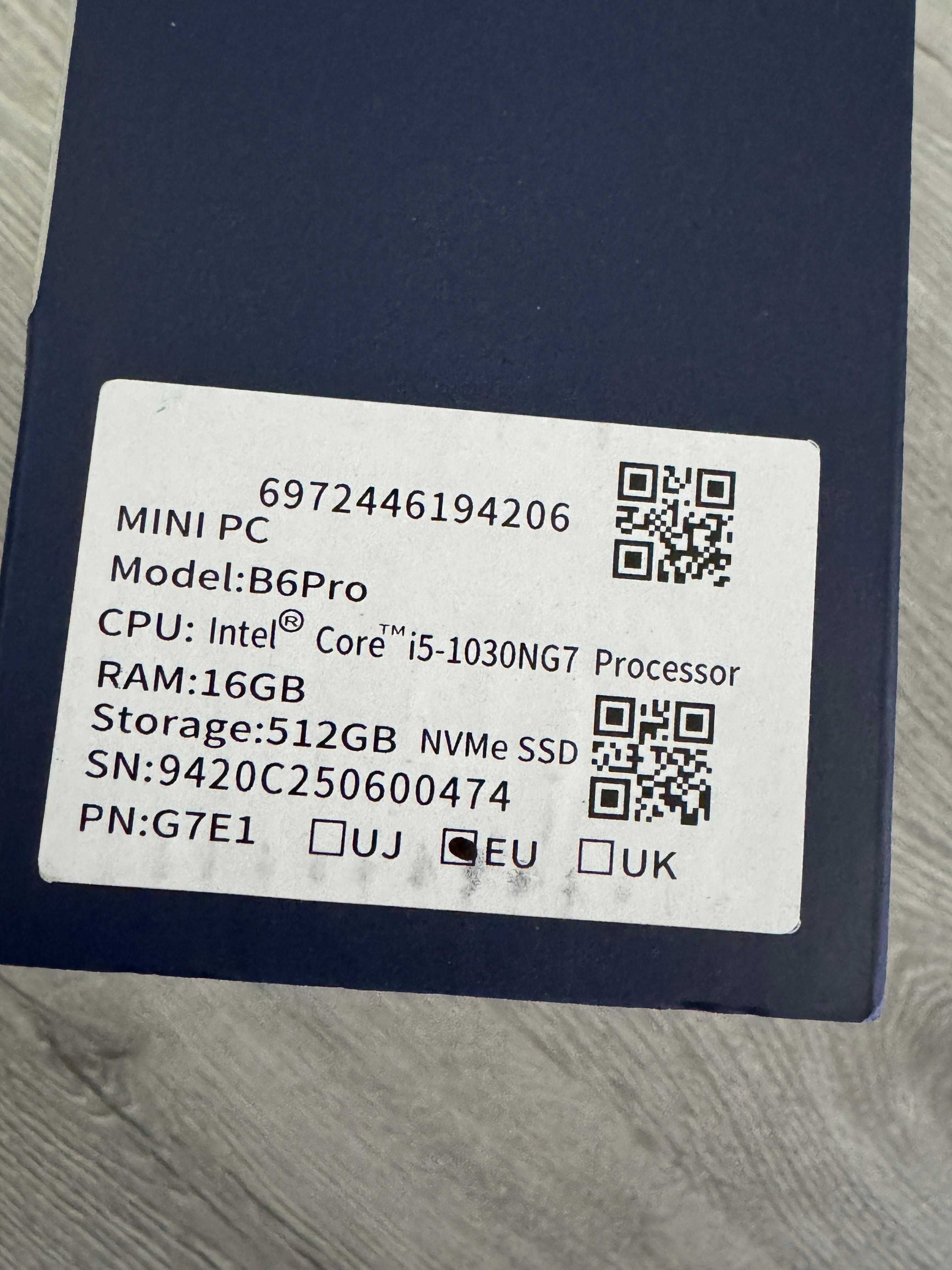 MiniPC BMAX B6 PRO /i5 1030Ng7/16 GB RAM/512 SSD 4k SIGILAT