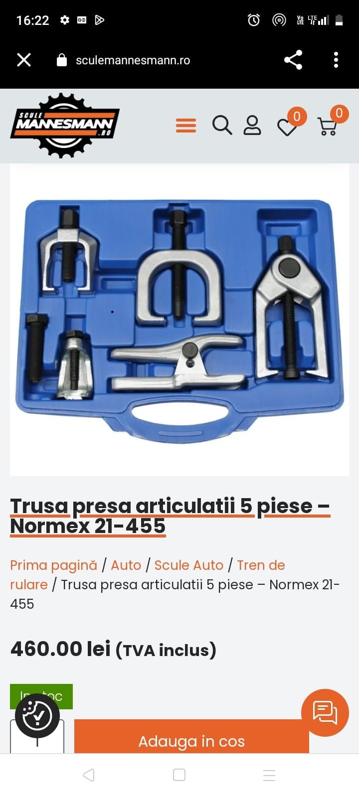 Trusa presa articuatii 5 piese normex 21-455