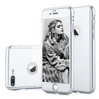 Carcasa 360 pt Apple Iphone 7 Ultrasubtire Silver Matte + Folie Sticla
