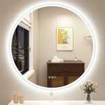 Кръгло лед LED огледало за баня Ф60/80 см, bluetooth и обезпотяване