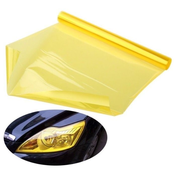 Предпазно фолио за фарове стопове UV защита затъмнено прозрачно жълто