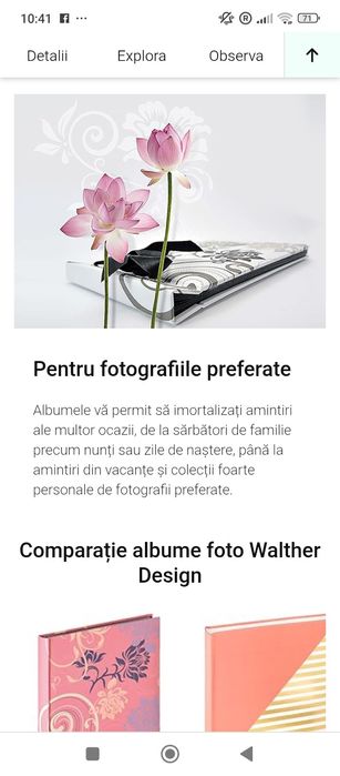 Album foto Walther Design, alb, 400 fotografii, 10x15 cm, album glisan