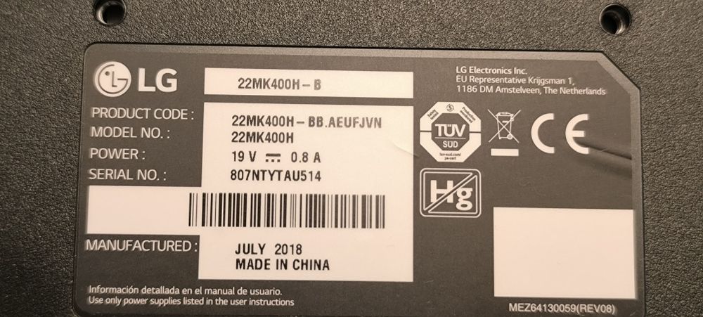 Monitor gaming LG 22