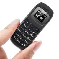 Telefon dualsim foarte mic usor din plastic cu schimbare voce negru