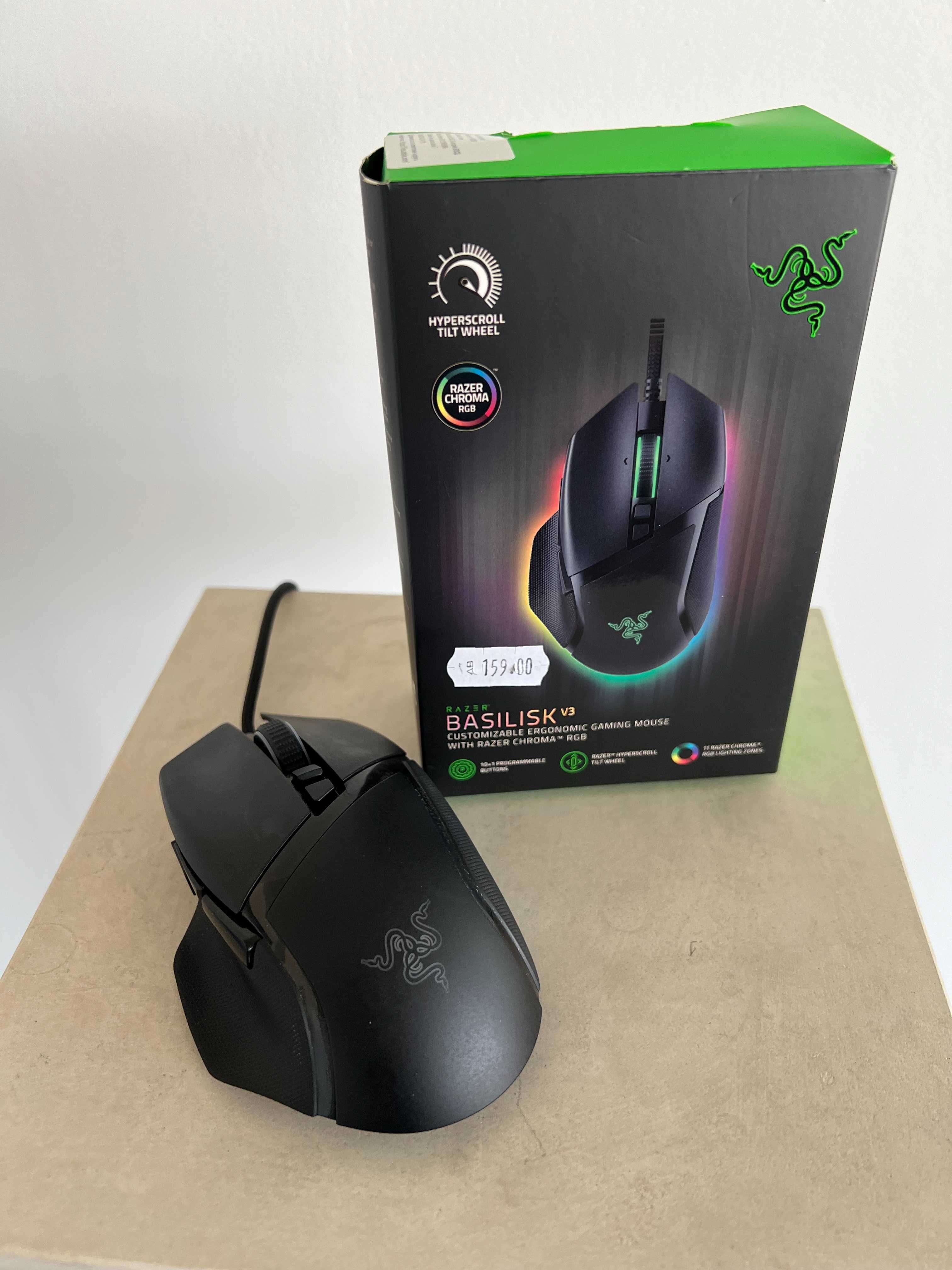 Гейминг мишка Razer - Basilisk V3, оптична, черна