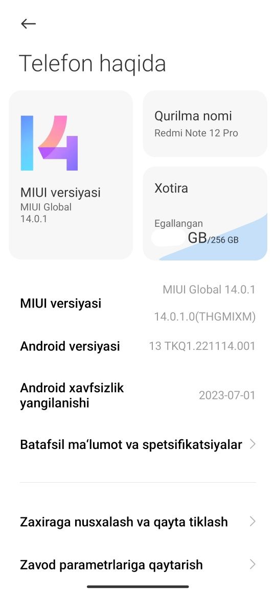 Redmi note 12 pro  8+8/256