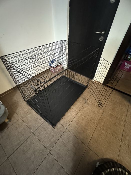 NOU!!! Cușcă pliabilă cu taviță 122x76x83 cm - XXXL