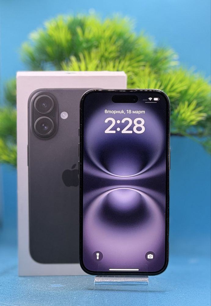 ГАРАНЦИОНЕН!!! Apple iPhone 16, 128GB, 5G, Black